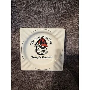 Vintage Georgia Bulldogs Ceramic Ashtray Rare HTF Year Of The Dog